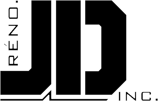 Rénovation Julien Dubé inc. — Entrepreneur général licencié RBQ à Repentigny Logo « Réno JD inc. » : monogramme JD noir sur fond blanc, mention « inc. » en bas